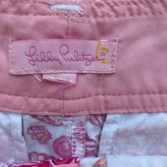 Lilly Pulitzer Pink Floral Print Shorts — Sz 2 - Picture 5 of 6